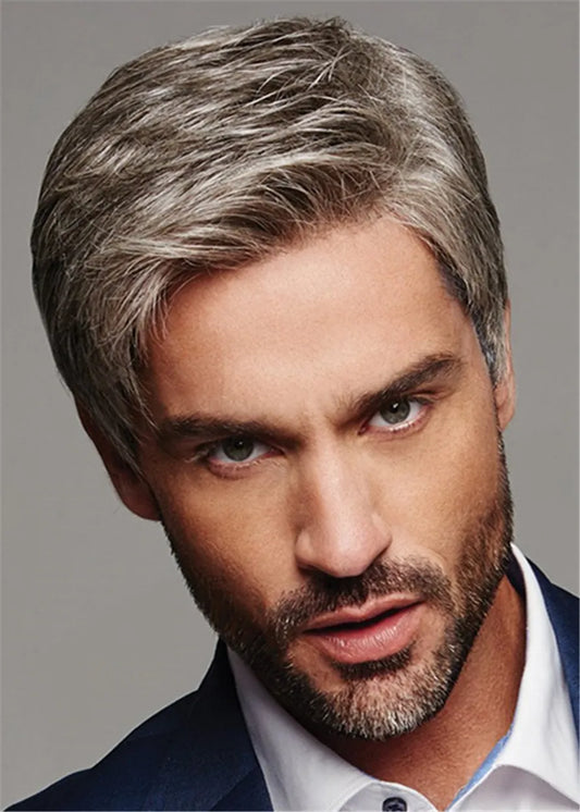 Short Cut Straight Synthetic Hair Men's Lace Front Wig