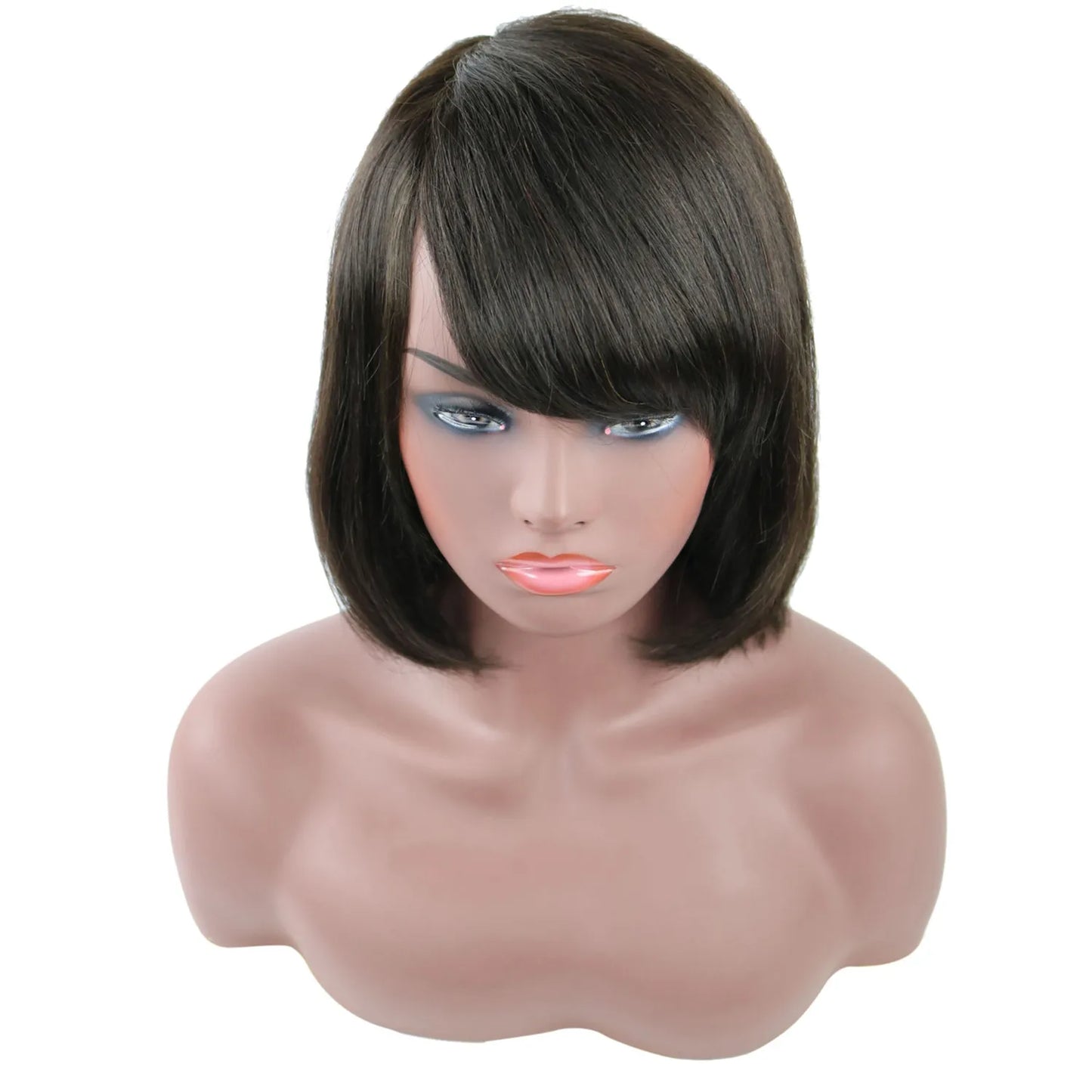 Taraji Henson Short Straight Bob Hair Style Human Hair Capless Wigs 10 Inches