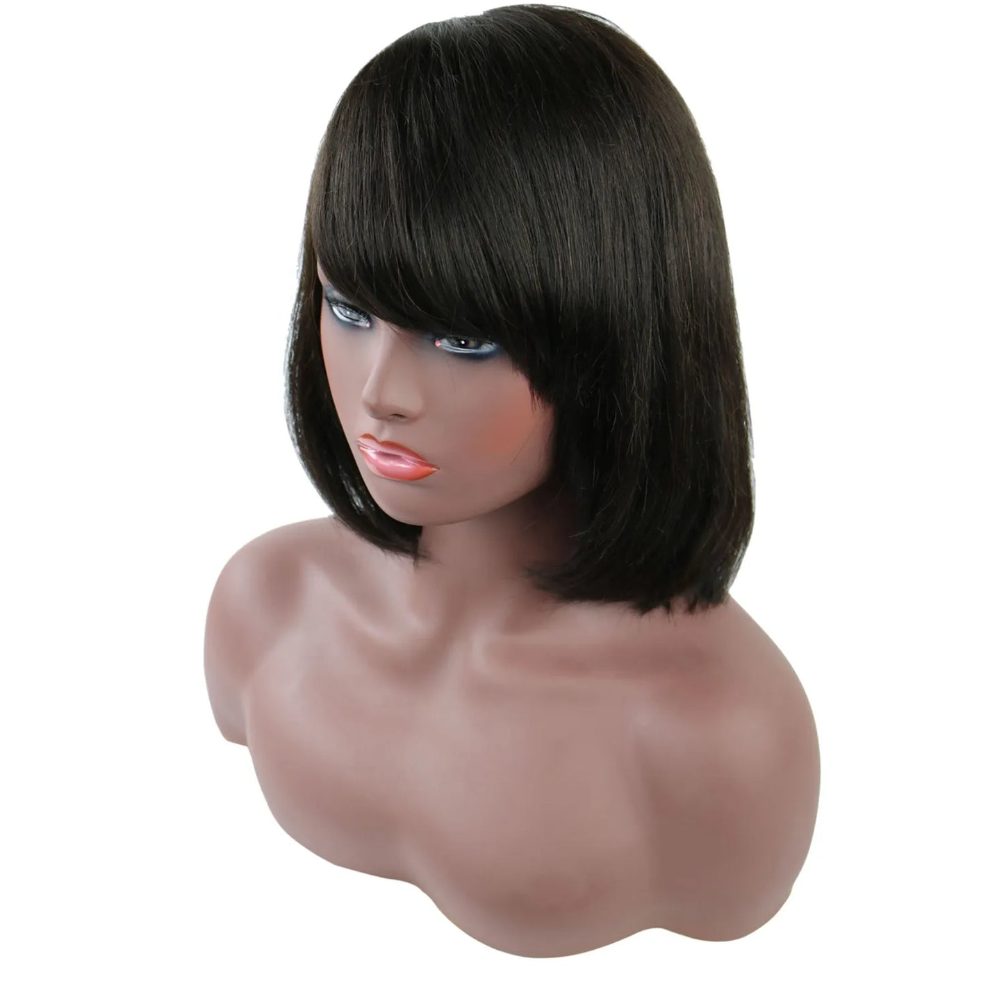 Taraji Henson Short Straight Bob Hair Style Human Hair Capless Wigs 10 Inches