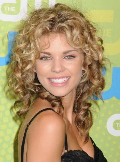 Human Hair 16 Inches Curly Blonde Hair Full Lace Wigs