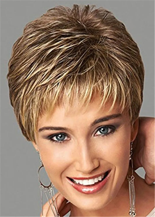 Short Cut Choppy Layered Human Hair Capless Wigs