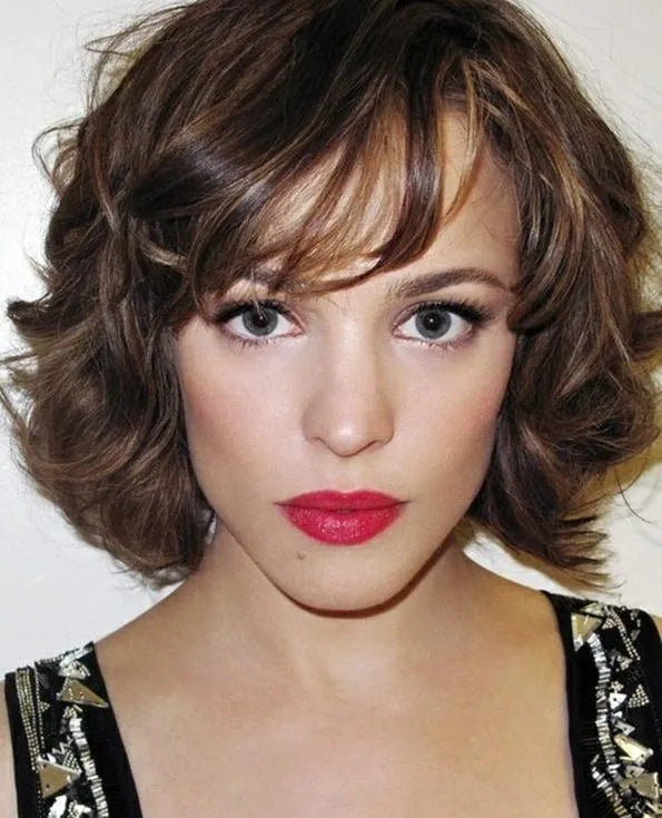 Fluffy Carefree Natural New Arrival Full Lace Wig 100% Real Human Hair 12 Inches