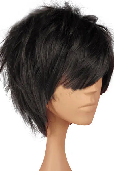 Fluffy Elegant Natural Short Straight  100% Real Human Hair Wig 8 Inches