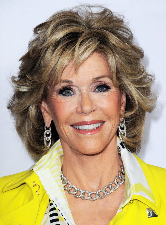 Jane Fonda Medium Wavy Layered Synthetic Capless Wig 12 Inches